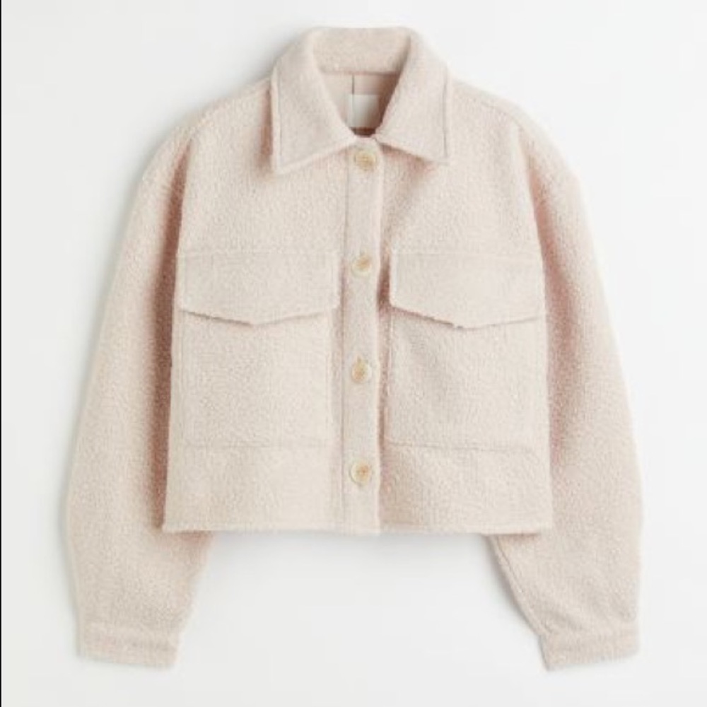 H&M Cropped Teddy Jacket
